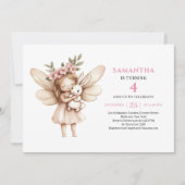 Invitation florale pour les 9 ans de la Fée Rose F (Devant)