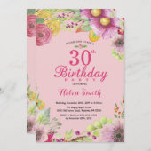 Invitation Florale pour les femmes du 30e annivers (Devant / Derrière)