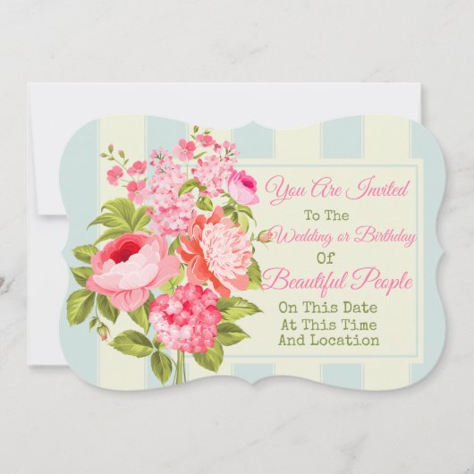 Invitation florale pour tout événement (Devant)