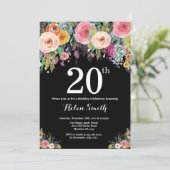 Invitation florale pour un 20e anniversaire (Debout devant)