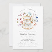 Invitation Florale pour un Thé de Mariage (Devant)