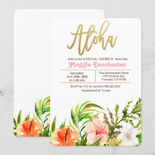 Invitation florale pour une douche de mariée tropi