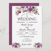 Invitation florale pourpre (Devant / Derrière)