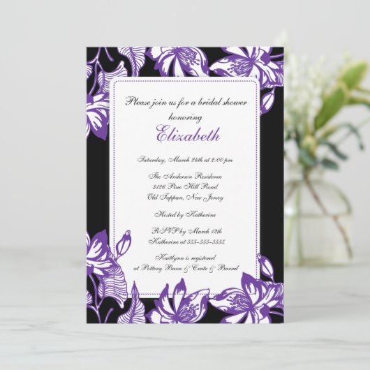 Invitation florale pourpre à la mode de Fête de la (Debout devant)