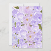 Invitation florale pourpre de baby shower de (Dos)