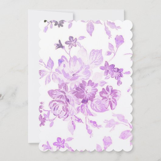 Invitation florale pourpre de Fête de la mariée (Dos)