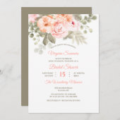 Invitation florale romantique de blanc de Fête de (Devant / Derrière)