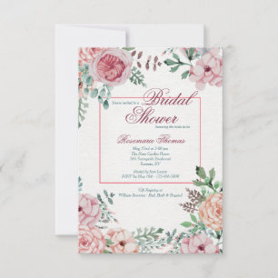 Invitation florale rose