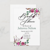 Invitation florale rose (Devant / Derrière)