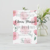 Invitation florale rose cerise (Debout devant)
