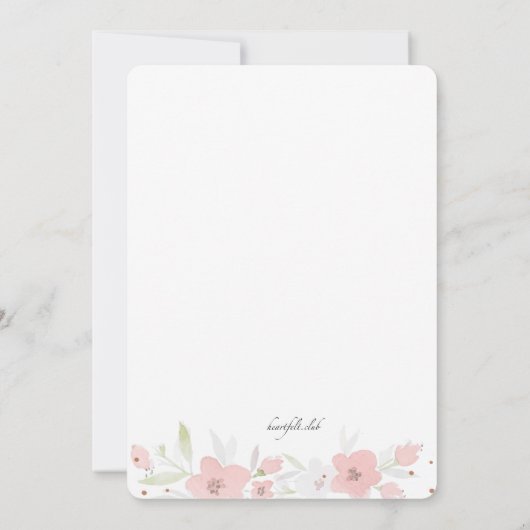 Invitation florale rose douce (Dos)