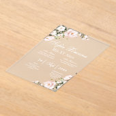 Invitation florale rose en acrylique (Poser)