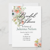 Invitation florale rose et bleu (Devant)