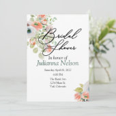 Invitation florale rose et bleu (Debout devant)