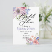 Invitation florale rose et bleu (Debout devant)