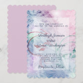 Invitation florale rose et bleue (Devant / Derrière)