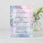 Invitation florale rose et bleue (Debout devant)