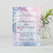 Invitation florale rose et bleue (Debout devant)