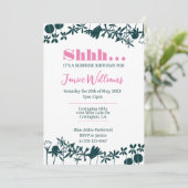 Invitation florale rose et verte (Debout devant)