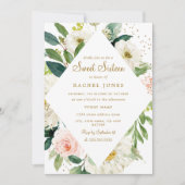 Invitation Florale Rose Fardée Or pour Sweet Sixte (Devant)