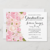 Invitation florale rose lumineuse de fête de (Devant)