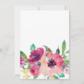 Invitation florale rose lumineuse de Fête de la (Dos)