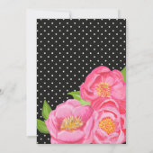 Invitation florale rose noire et blanche de baby (Dos)