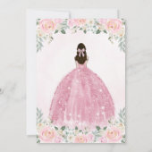 Invitation Florale rose pâle princesse Tiara Quinceañera (Dos)