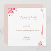 Invitation florale rose poussiéreux romantique (Devant / Derrière)