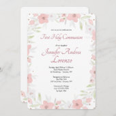 Invitation florale rose tendre (Devant / Derrière)