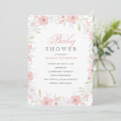 Invitation florale rose tendre (Debout devant)