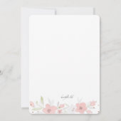 Invitation florale rose tendre (Dos)