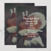 Invitation florale Rosebud pêche (Devant / Derrière)