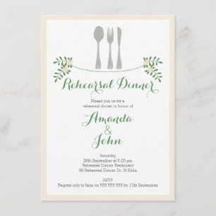Invitation florale rustique de dîner de répétition