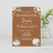 Invitation Florale Rustique Thanksgiving (Debout devant)