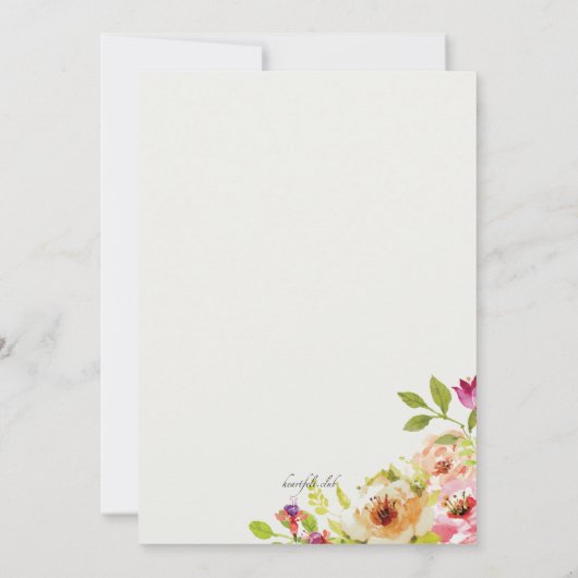 Invitation florale s'engageante (Dos)