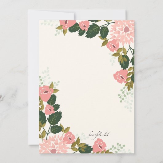Invitation florale sentimentale (Dos)