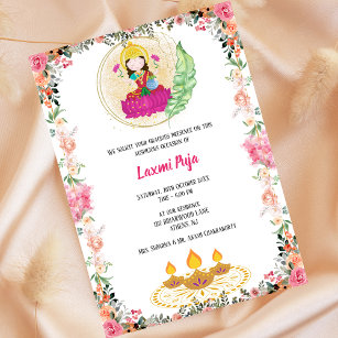 Invitation florale Shree Laxmi Puja