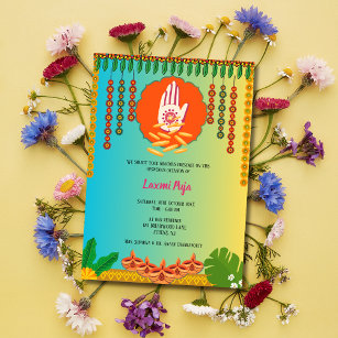 Invitation florale Shree Laxmi Puja