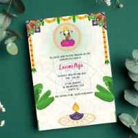 Invitation florale Shree Laxmi Puja