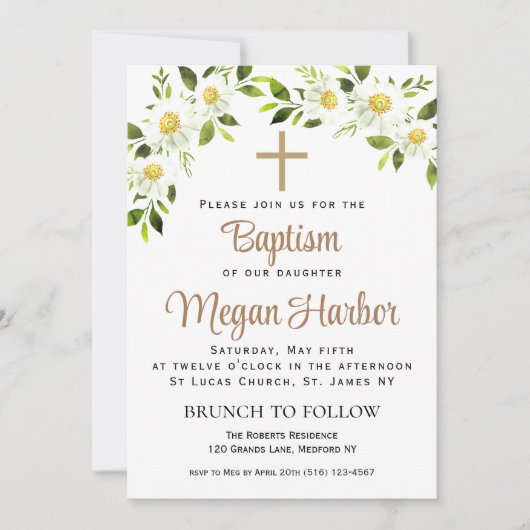 Invitation florale simple (Devant)