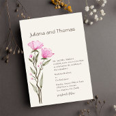Invitation florale simple mariage aquarelle