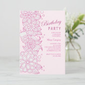 Invitation florale Sketchy (Debout devant)