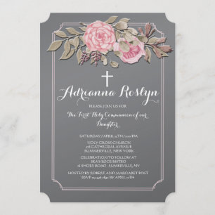 Invitation florale sur tableau noir