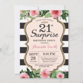 Invitation Florale surprise 21e anniversaire (Devant)