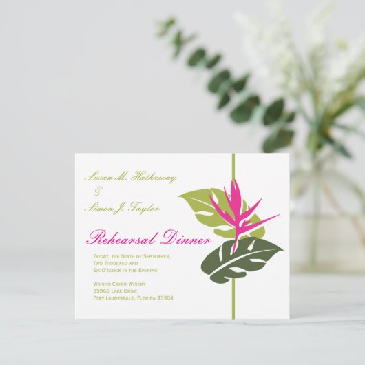 Invitation florale tropicale de dîner de (Debout devant)