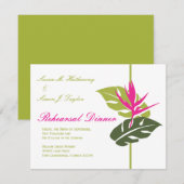 Invitation florale tropicale de dîner de (Devant / Derrière)