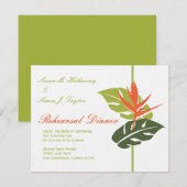Invitation florale tropicale de dîner de (Devant / Derrière)