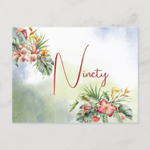 Invitation florale tropicale pour le 90e anniversa