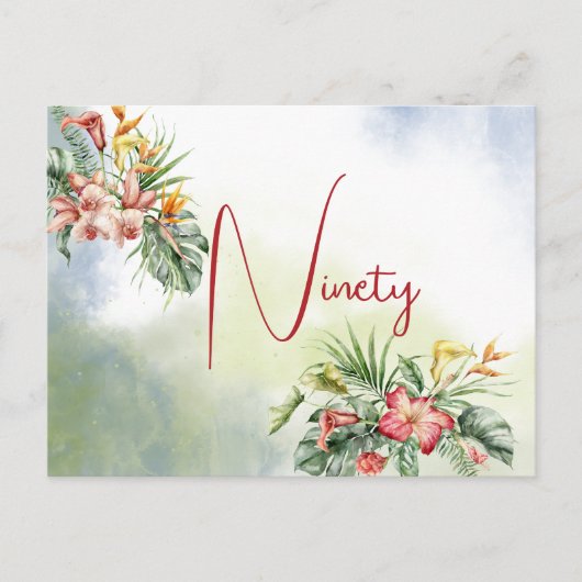 Invitation florale tropicale pour le 90e anniversa (Devant)